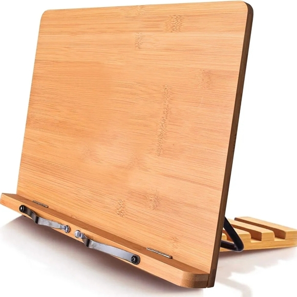 Other - Bamboo Adjustable Tablet & Book Stand - Natural Wood